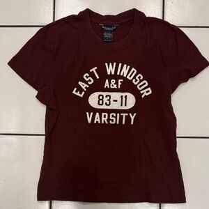 Abercrombie & Fitch Girls  Maroon Varsity Tee Large